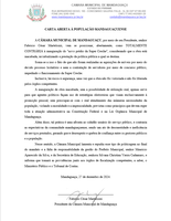 CARTA ABERTA À POPULAÇÃO MANDAGUAÇUENSE