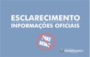 Esclarecimento - Informações Oficiais 